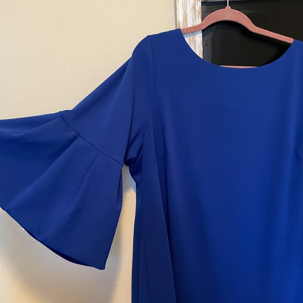 Eliza J royal blue bell sleeve dress